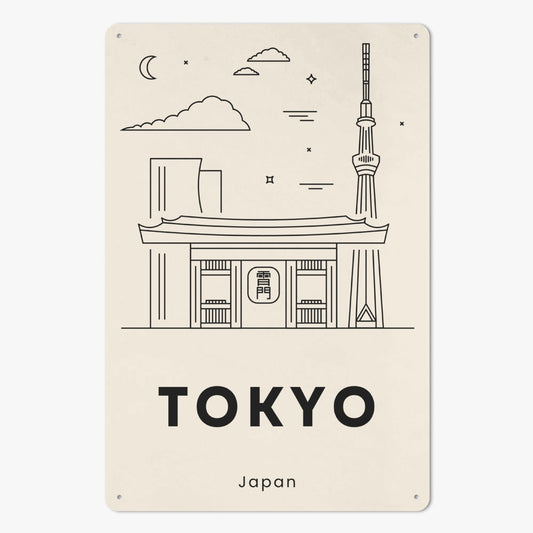 JP - Minimalistic Tokyo Metal Sign