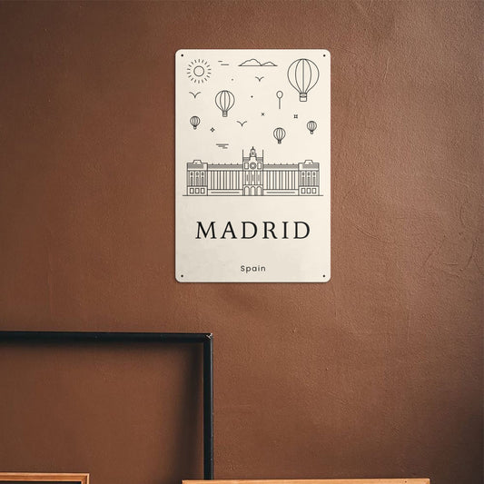 ES - Minimalistic Madrid Metal Sign