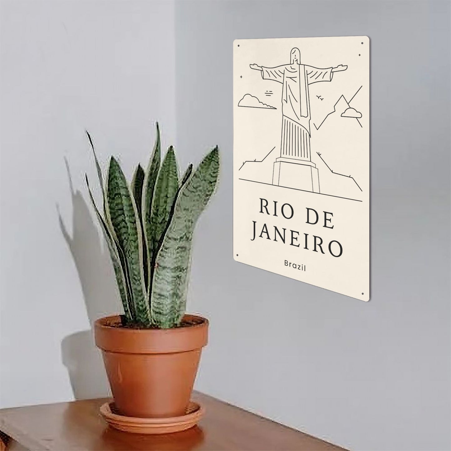 BR - Minimalistic Rio Metal Sign