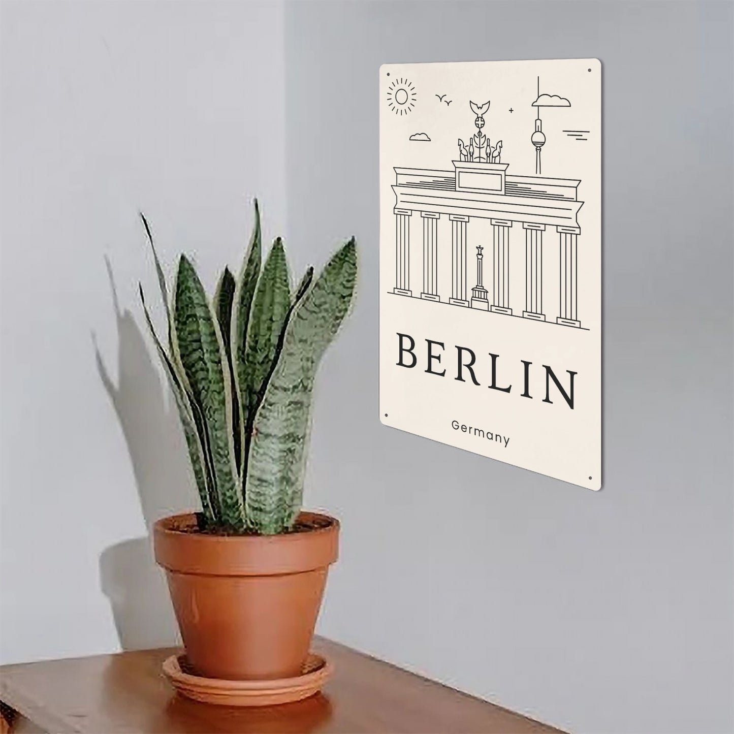 DE - Minimalistic Berlin Metal Sign