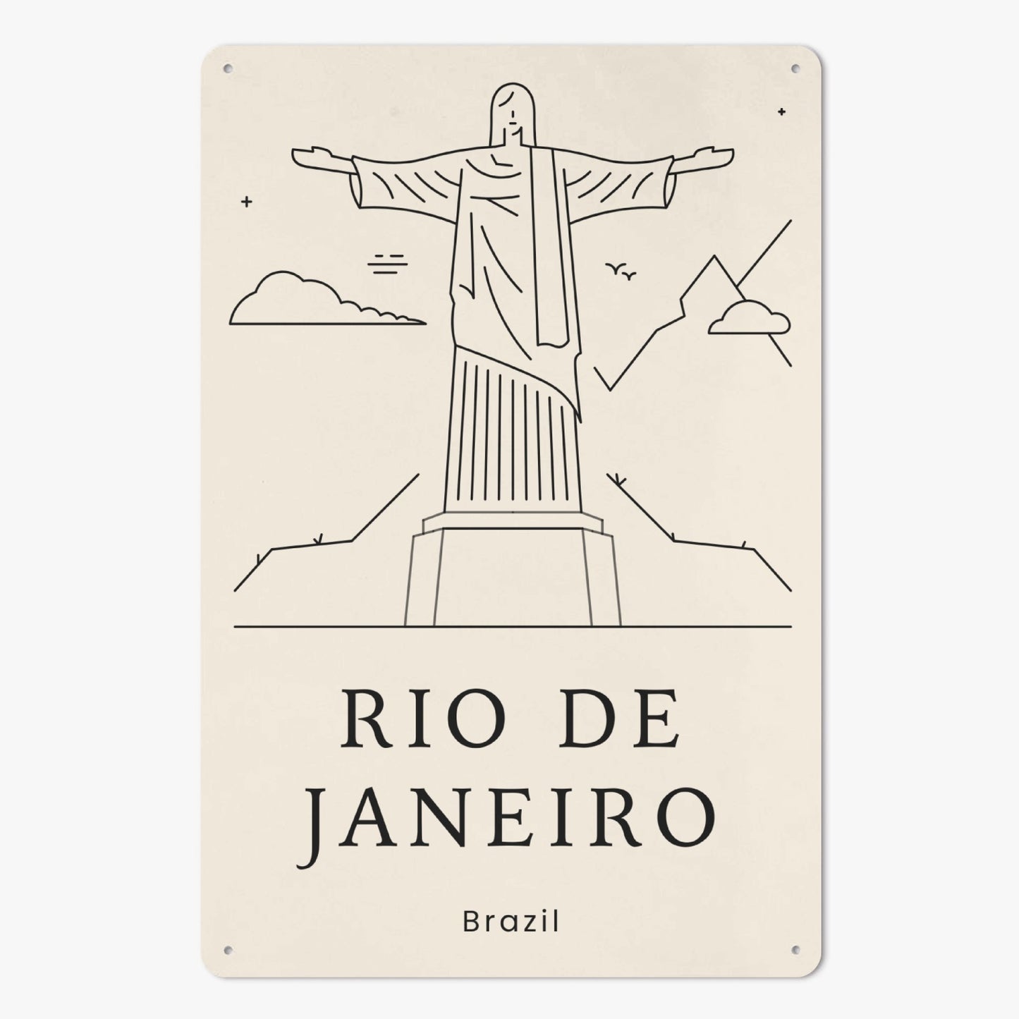 BR - Minimalistic Rio Metal Sign