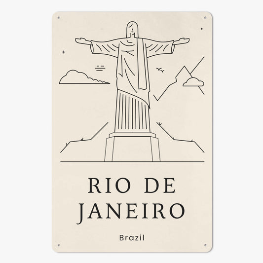 BR - Minimalistic Rio Metal Sign