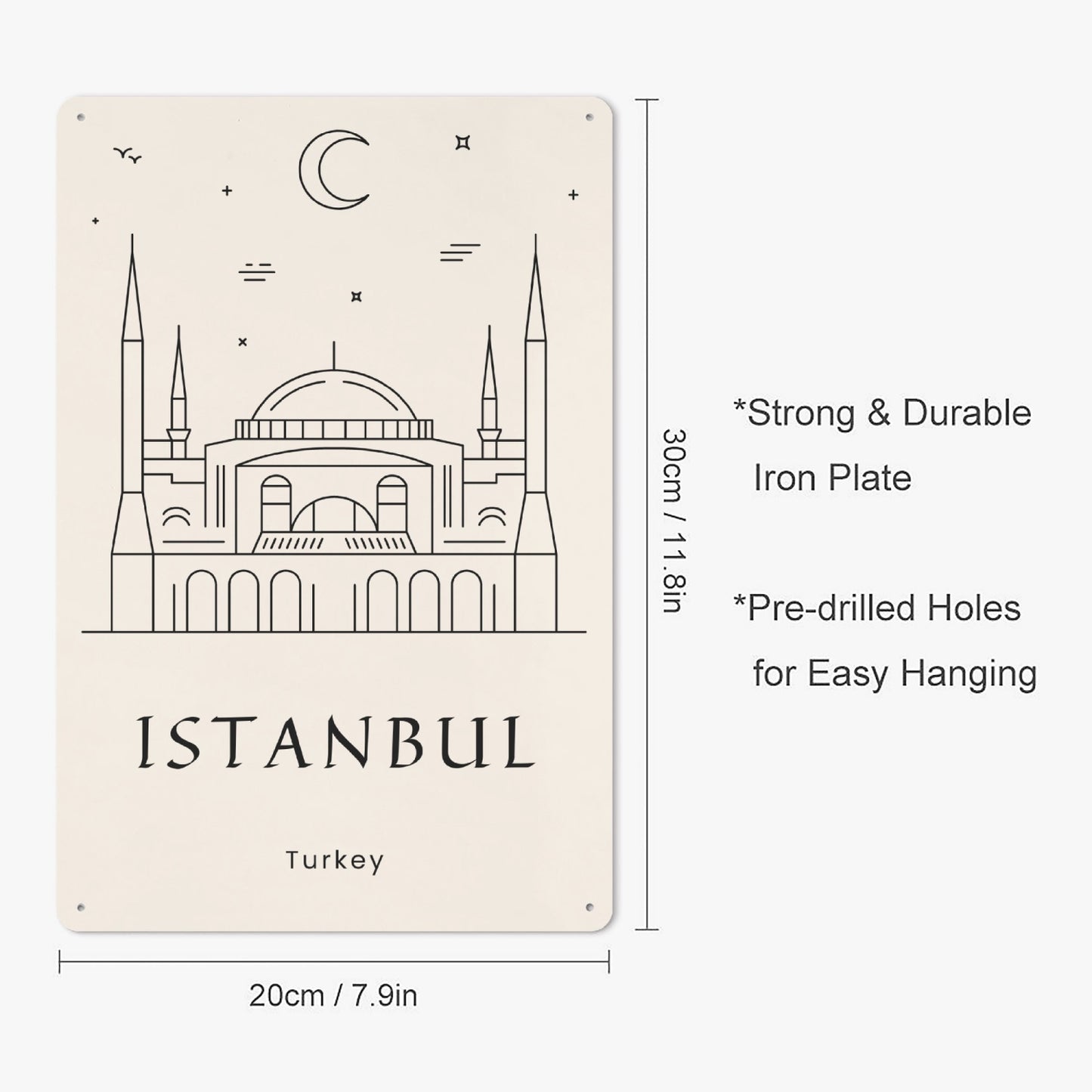 TK - Minimalistic Istanbul Metal Sign