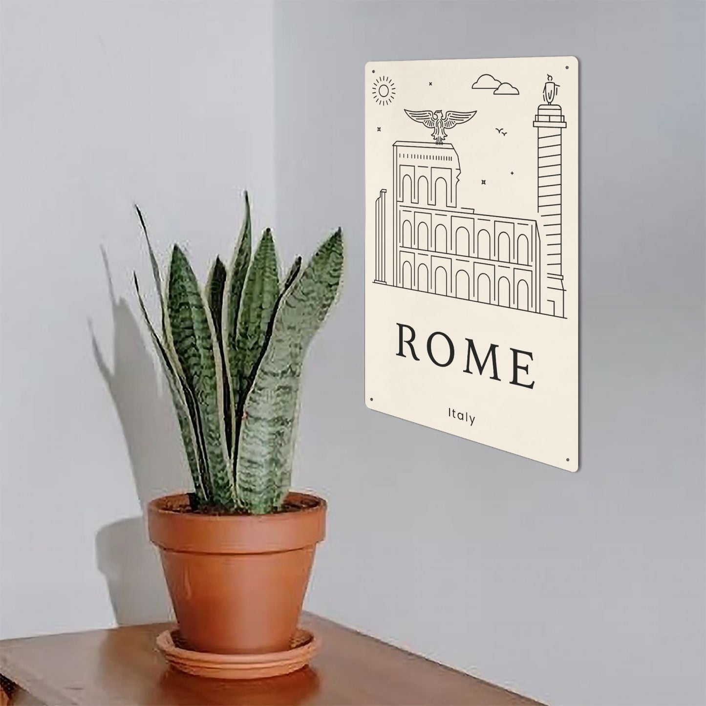 IT - Minimalistic Rome Metal Sign