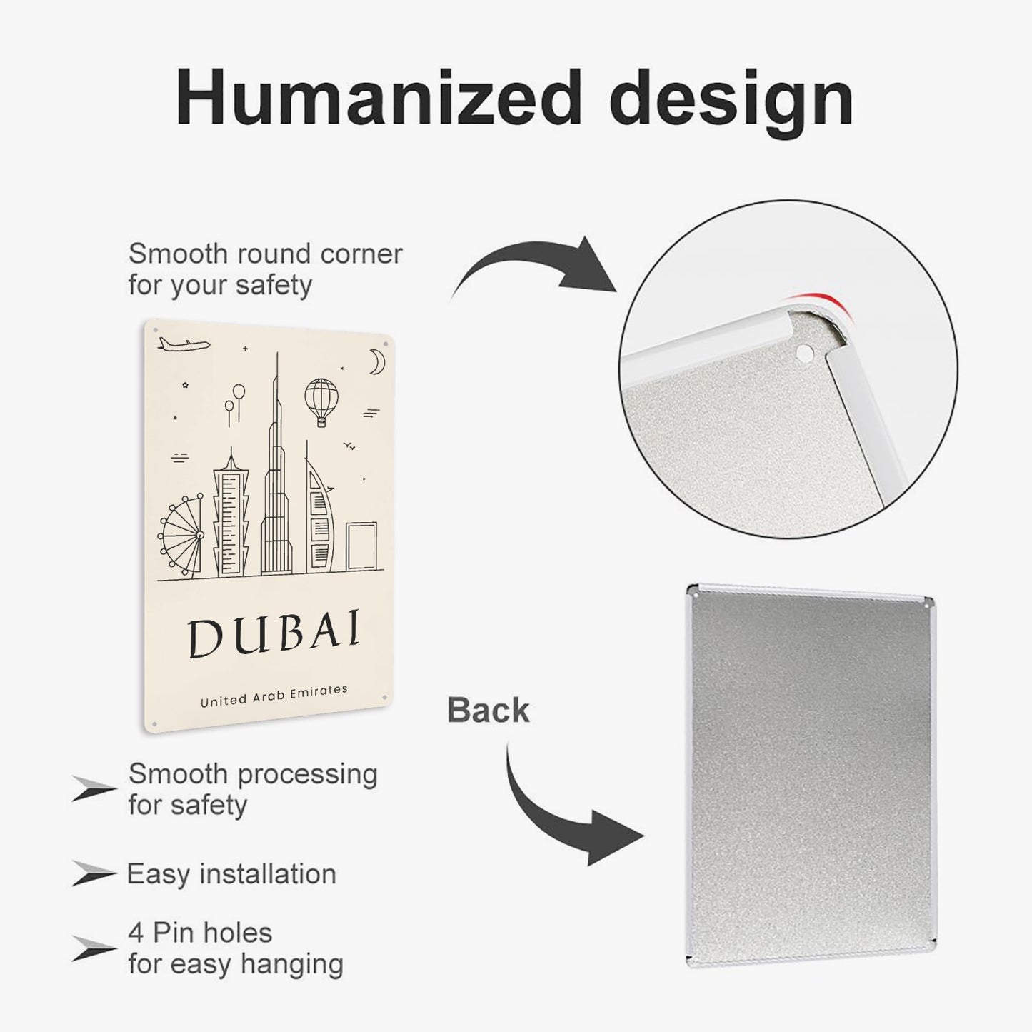 AE - Minimalistic Dubai Metal Sign