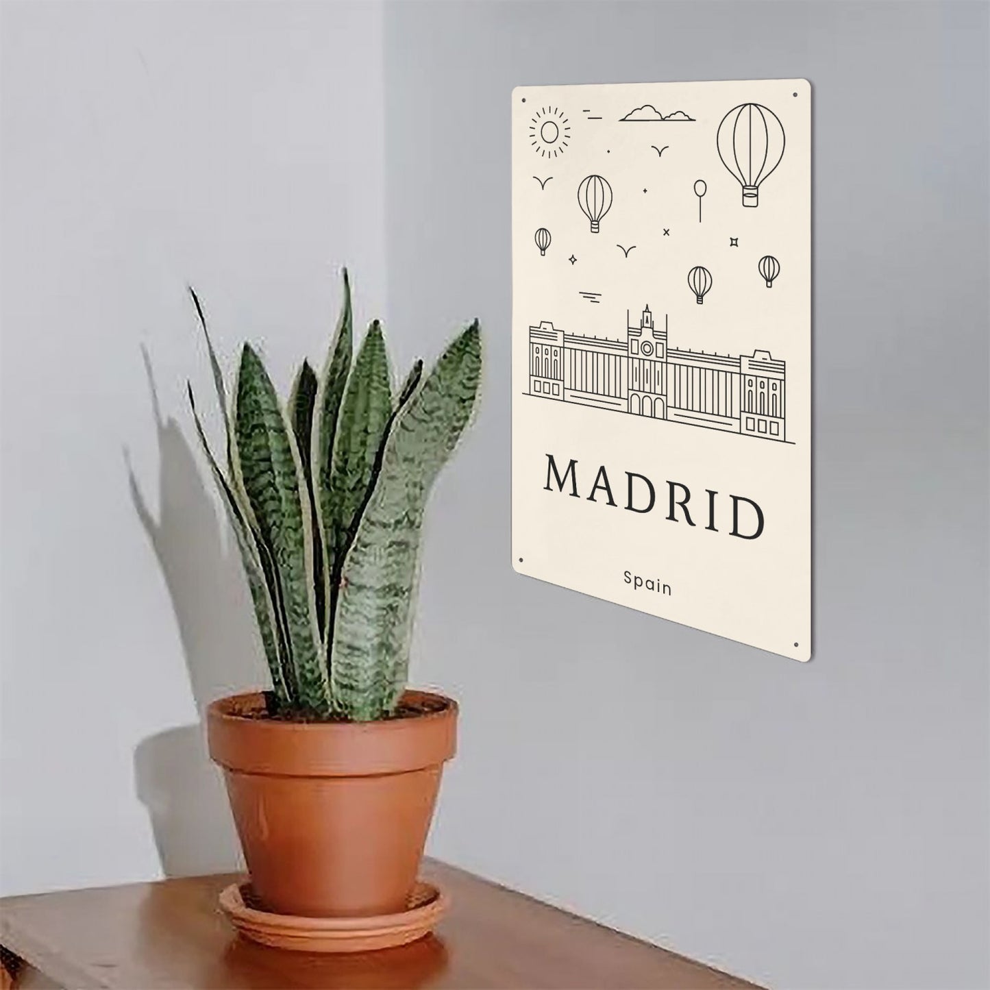 ES - Minimalistic Madrid Metal Sign