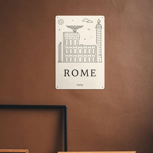 IT - Minimalistic Rome Metal Sign