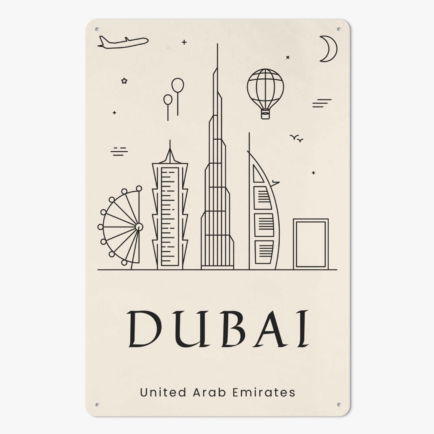 AE - Minimalistic Dubai Metal Sign