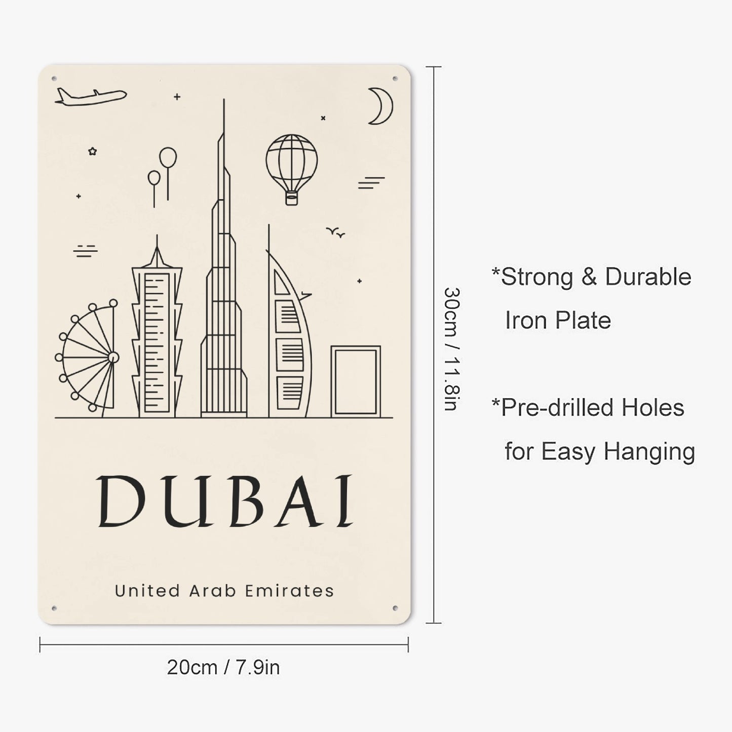 AE - Minimalistic Dubai Metal Sign