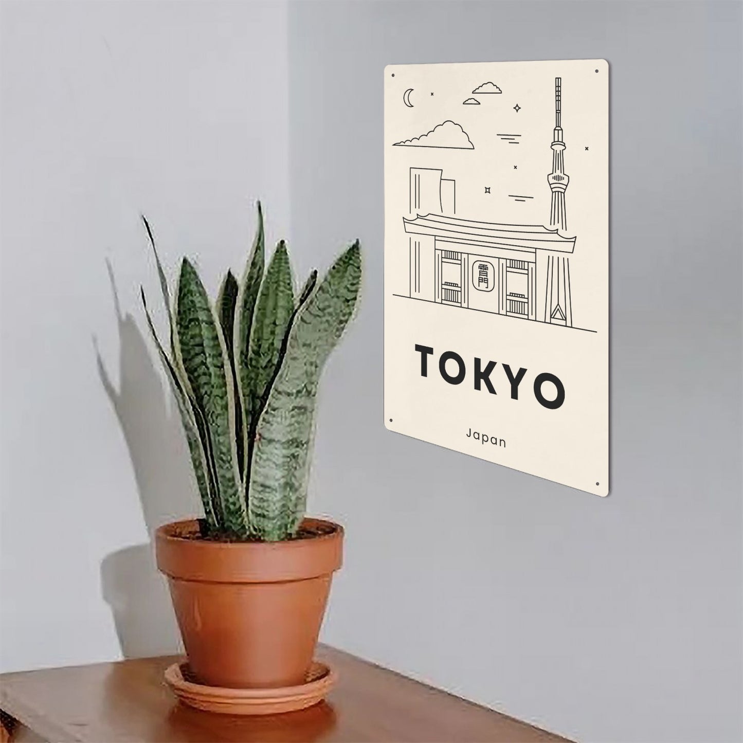 JP - Minimalistic Tokyo Metal Sign