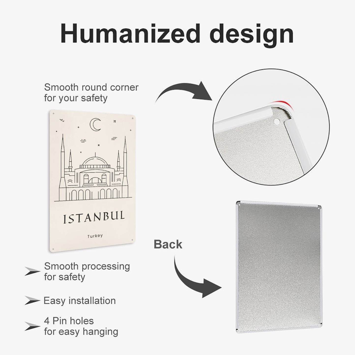 TK - Minimalistic Istanbul Metal Sign