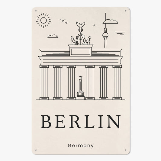 DE - Minimalistic Berlin Metal Sign