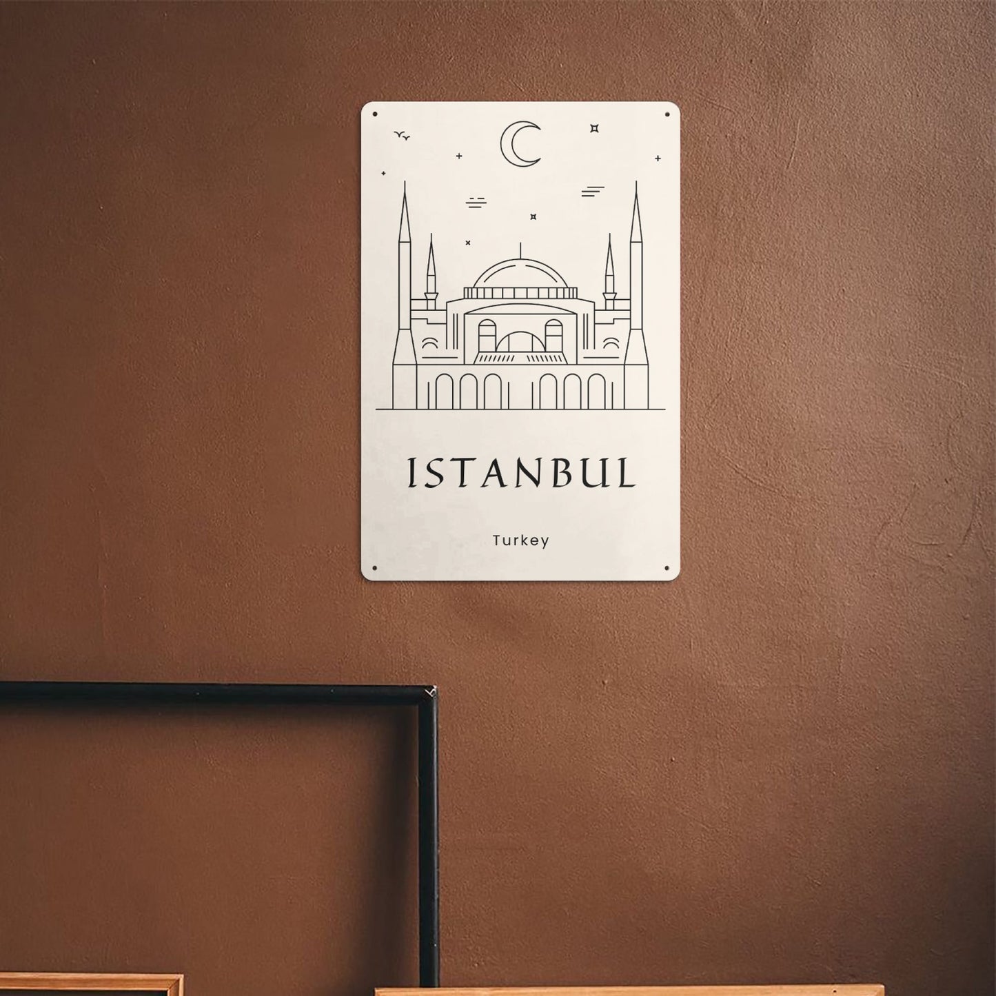 TK - Minimalistic Istanbul Metal Sign