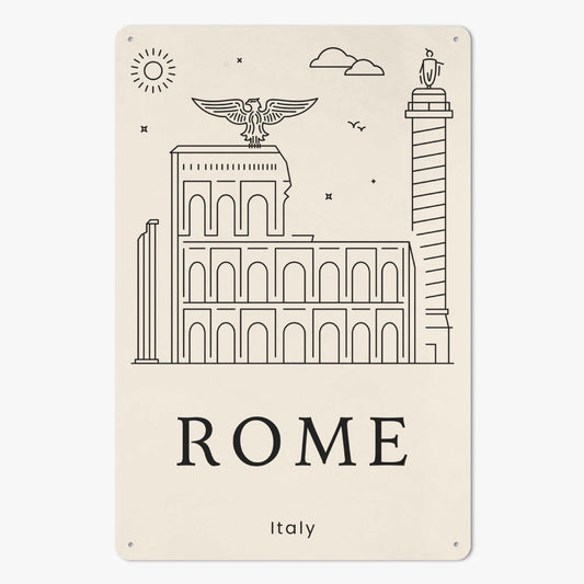 IT - Minimalistic Rome Metal Sign