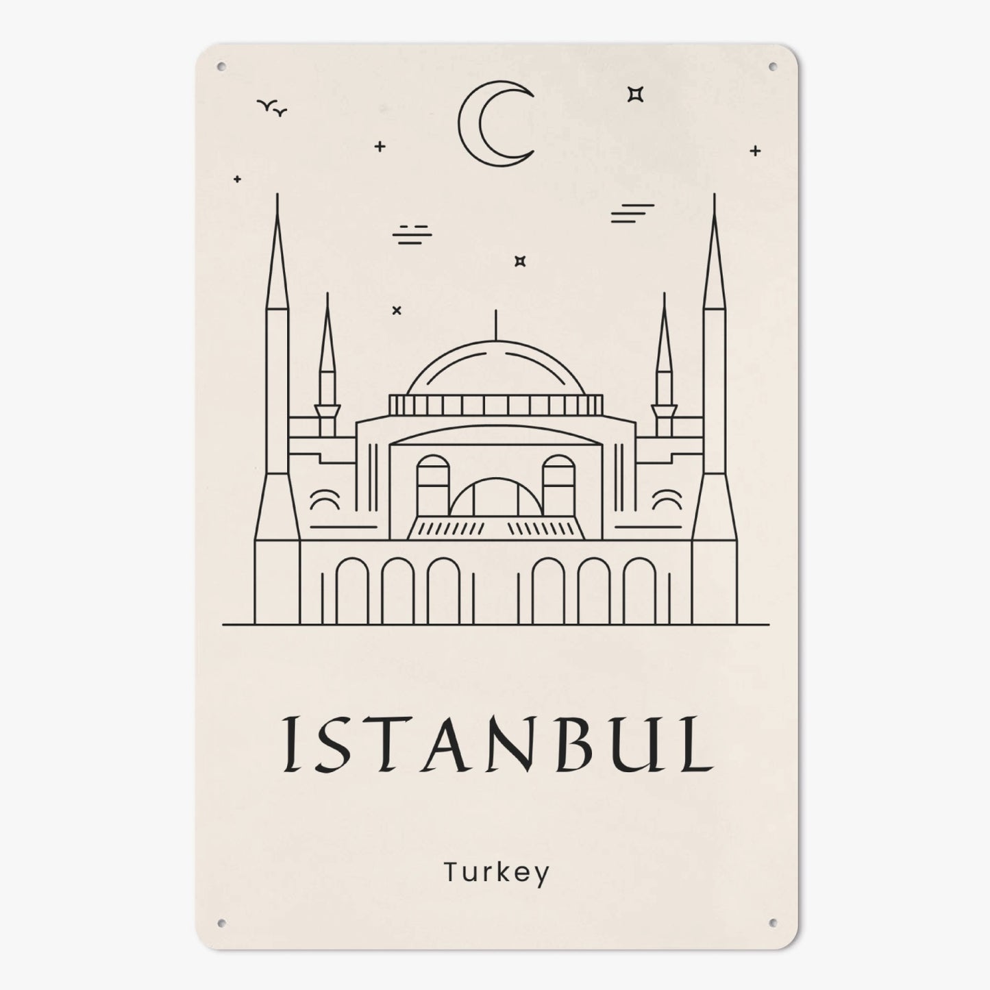 TK - Minimalistic Istanbul Metal Sign