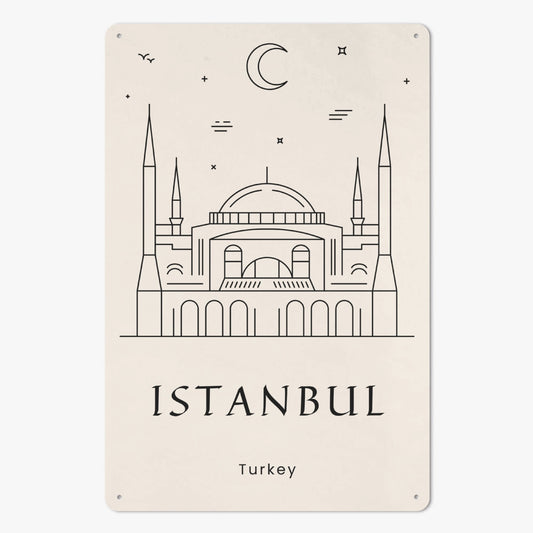 TK - Minimalistic Istanbul Metal Sign