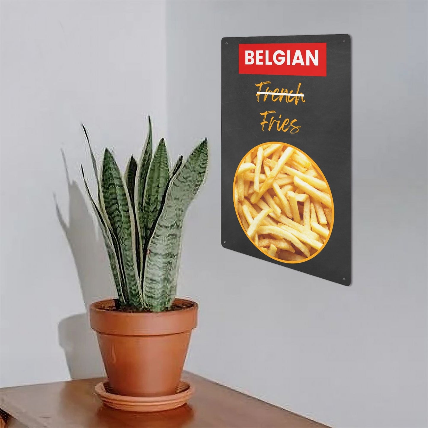 BE - Belgian Fries Metal Sign